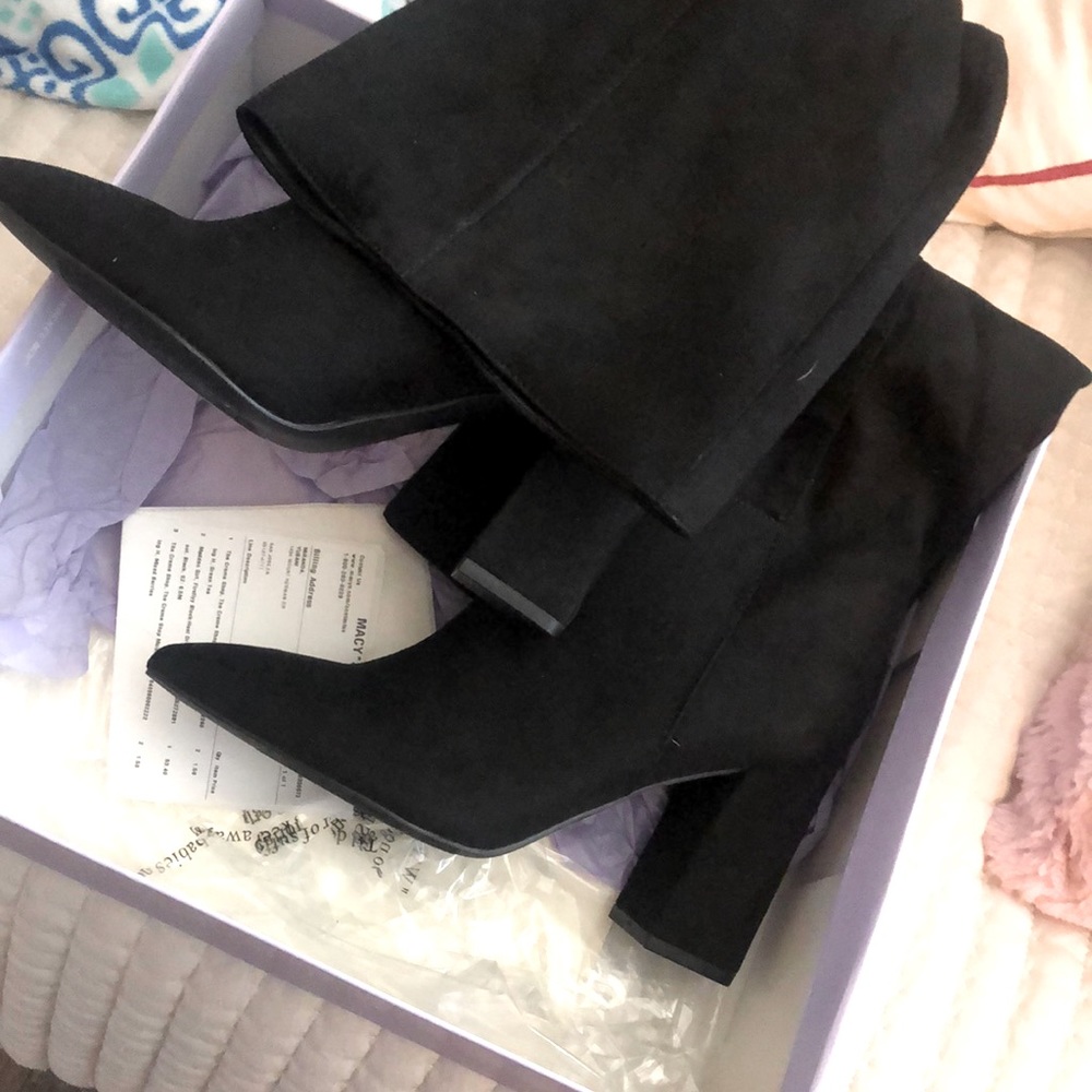 NEW madden girl firefly block-heel dress boots black knee high boots
